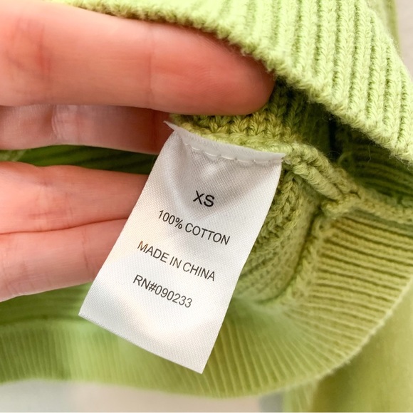 LA Hearts Lime Green Knit Crop Sweater XS - Picture 5 of 7